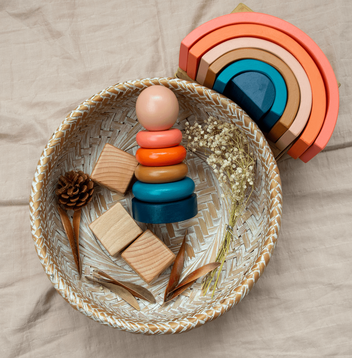 Birch & Bug Ring Stacker - Sunset - Baby & Toddler