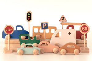Birch & Bug School Bus Roller Toy - 1+ years - Wooden Vehicles