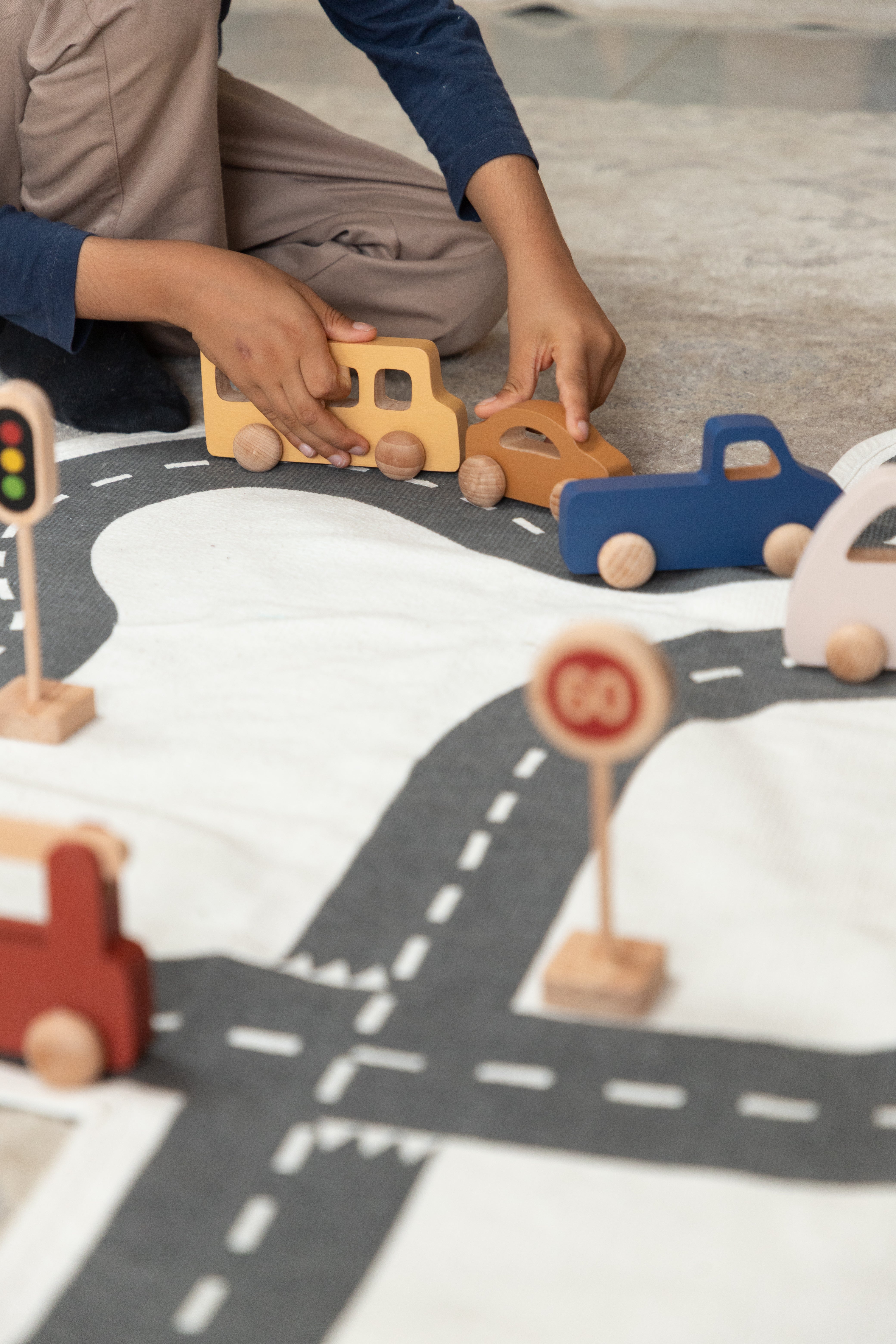 Birch & Bug School Bus Roller Toy - 1+ years - Wooden Vehicles