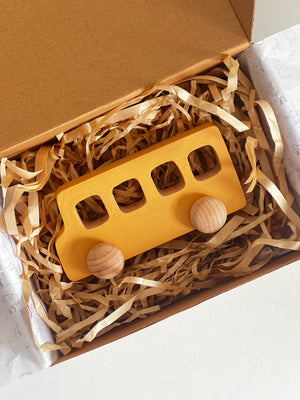 Birch & Bug School Bus Roller Toy - 1+ years - Wooden Vehicles
