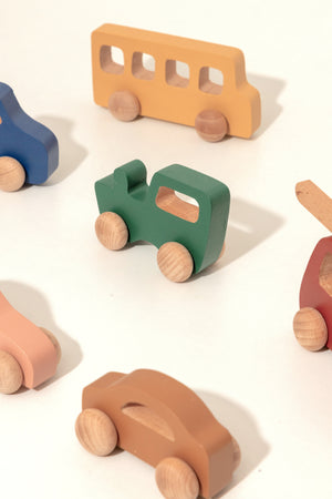 Birch & Bug School Bus Roller Toy - 1+ years - Wooden Vehicles