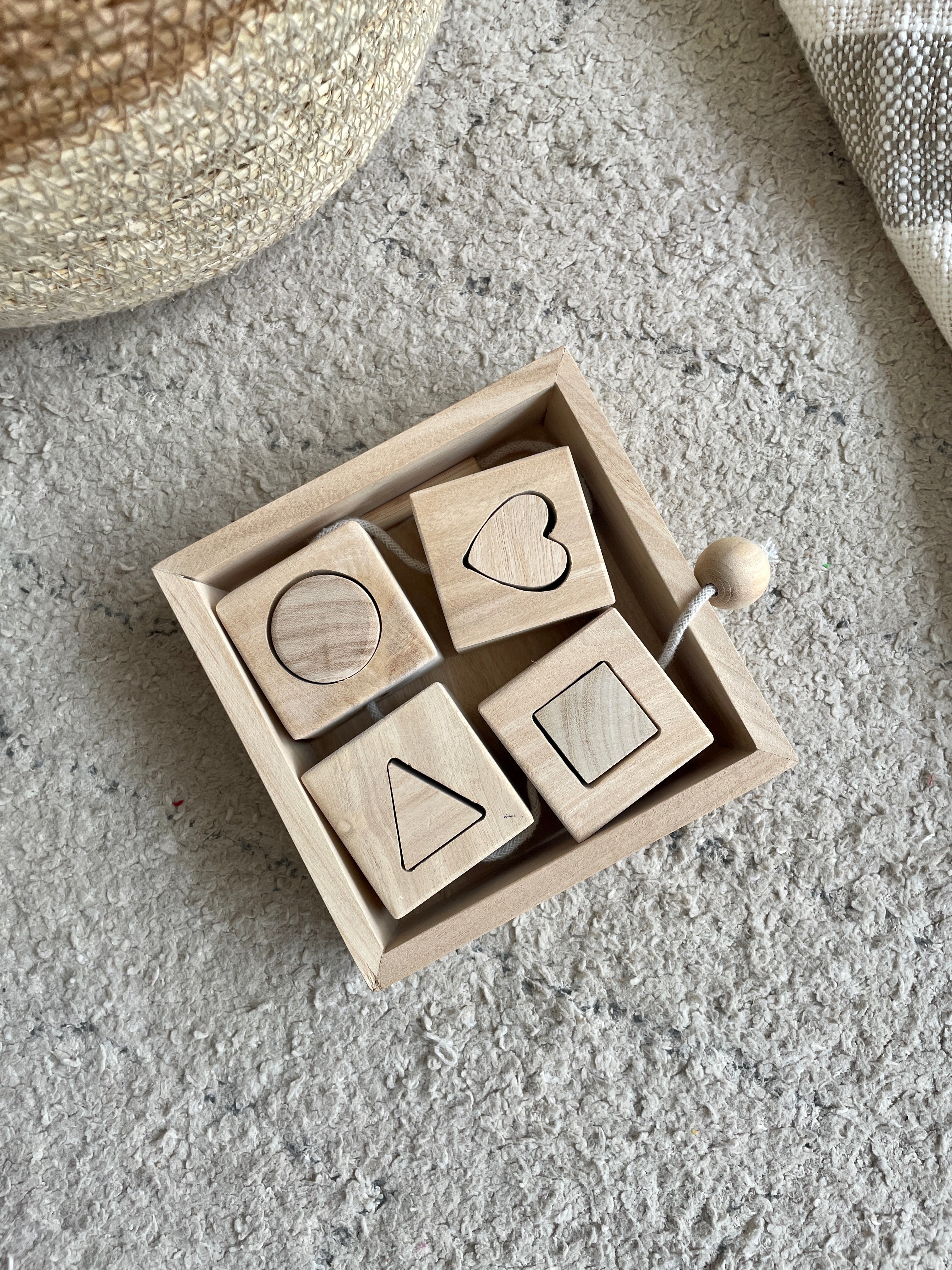 Birch & Bug Shapes Lacing Toy - Natural - Wooden Puzzles