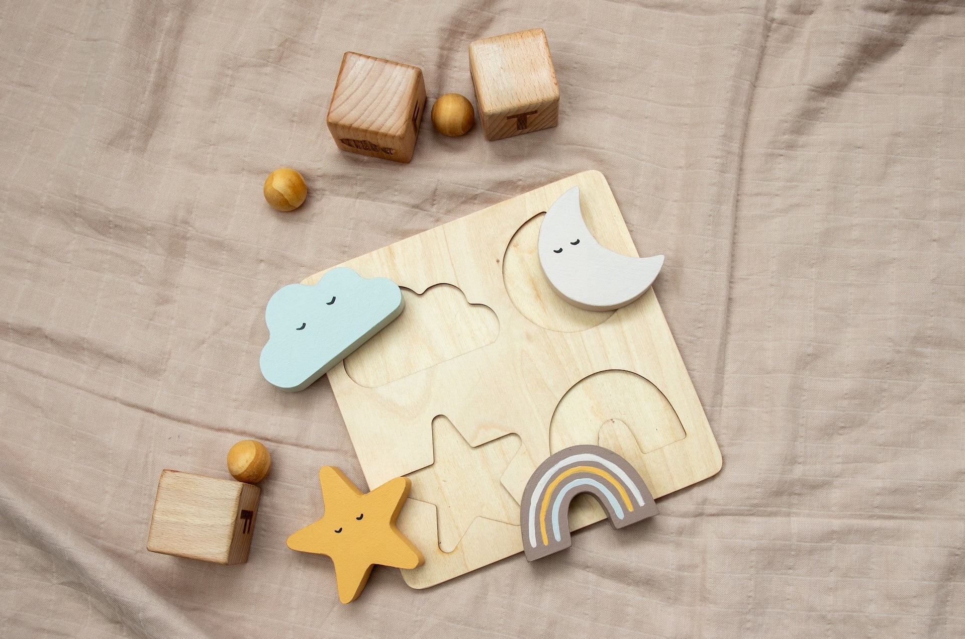 Birch & Bug Sky Shape Puzzle - Wooden Puzzles