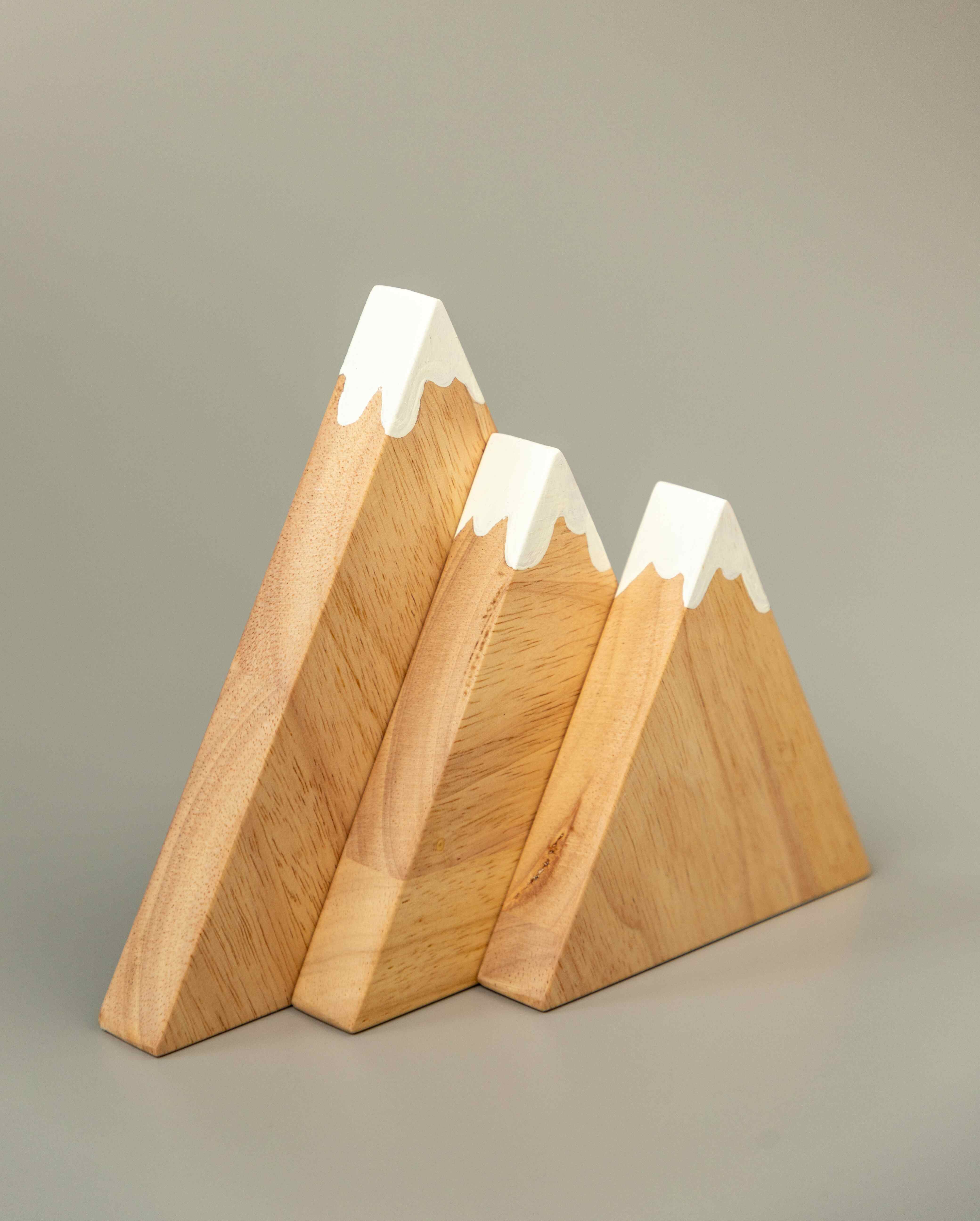 Birch & Bug Snowy Peak Mountains Set of 3 - Wooden Toys