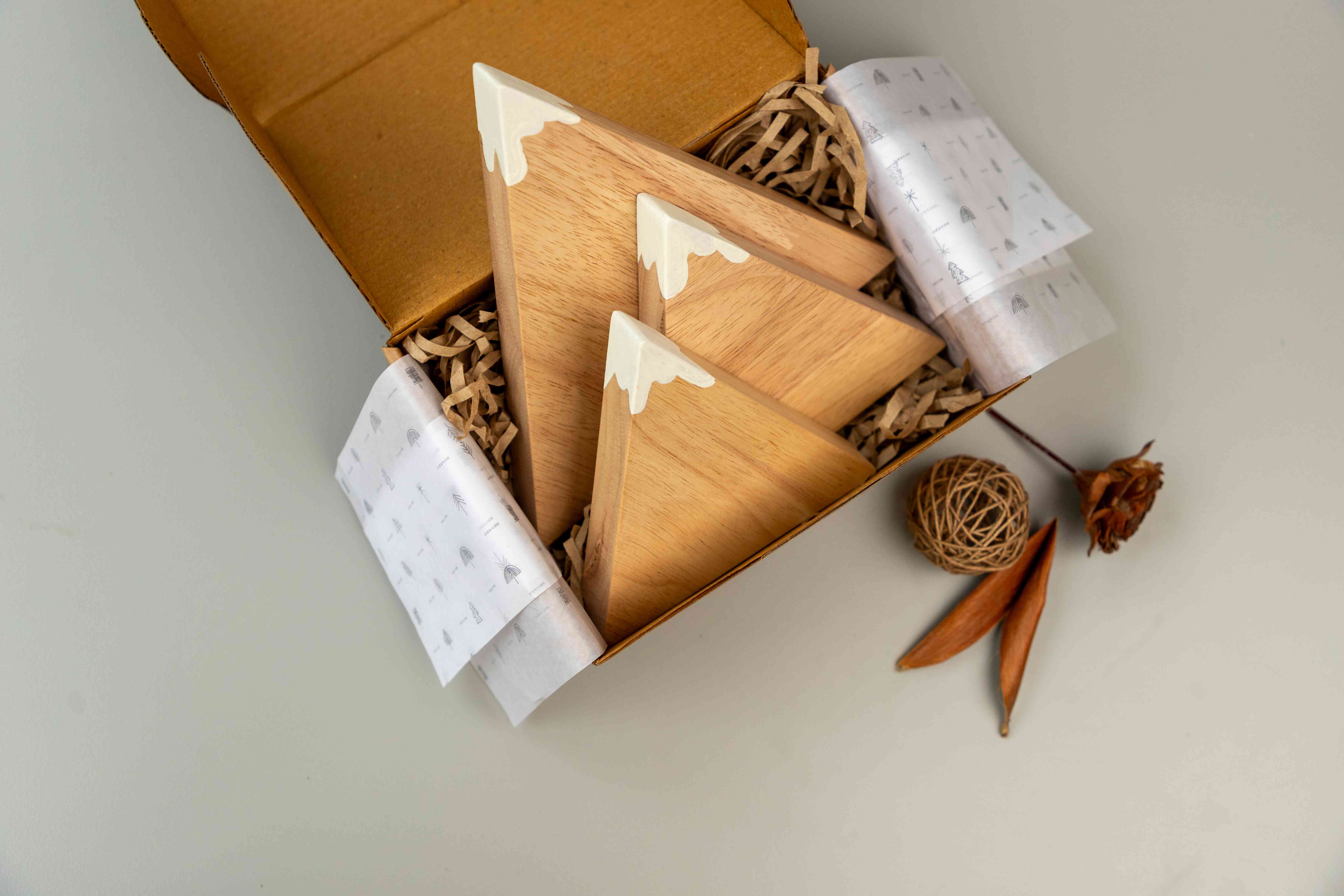 Birch & Bug Snowy Peak Mountains Set of 3 - Wooden Toys