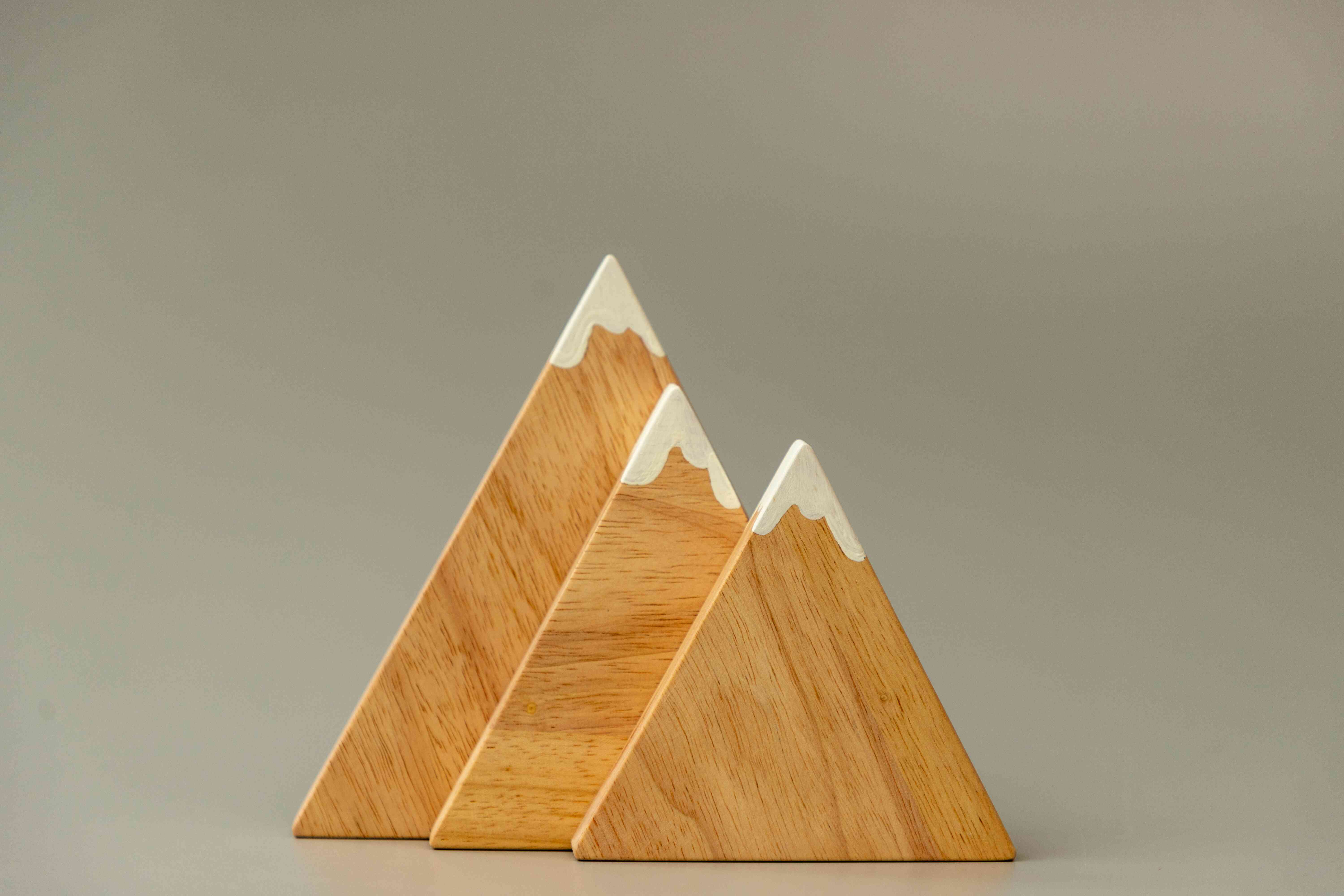 Birch & Bug Snowy Peak Mountains Set of 3 - Wooden Toys