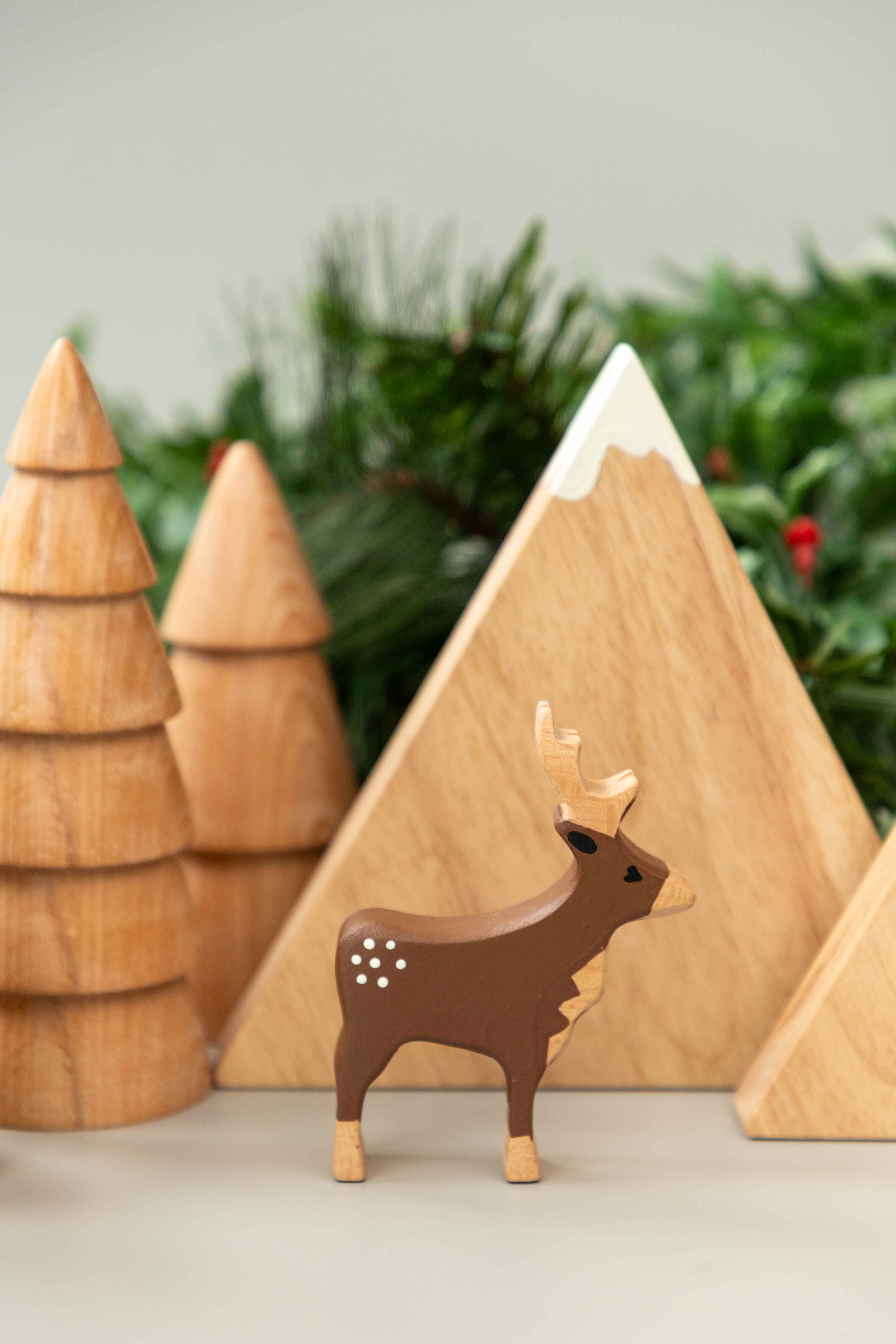 Birch & Bug Snowy Peak Mountains Set of 3 - Wooden Toys