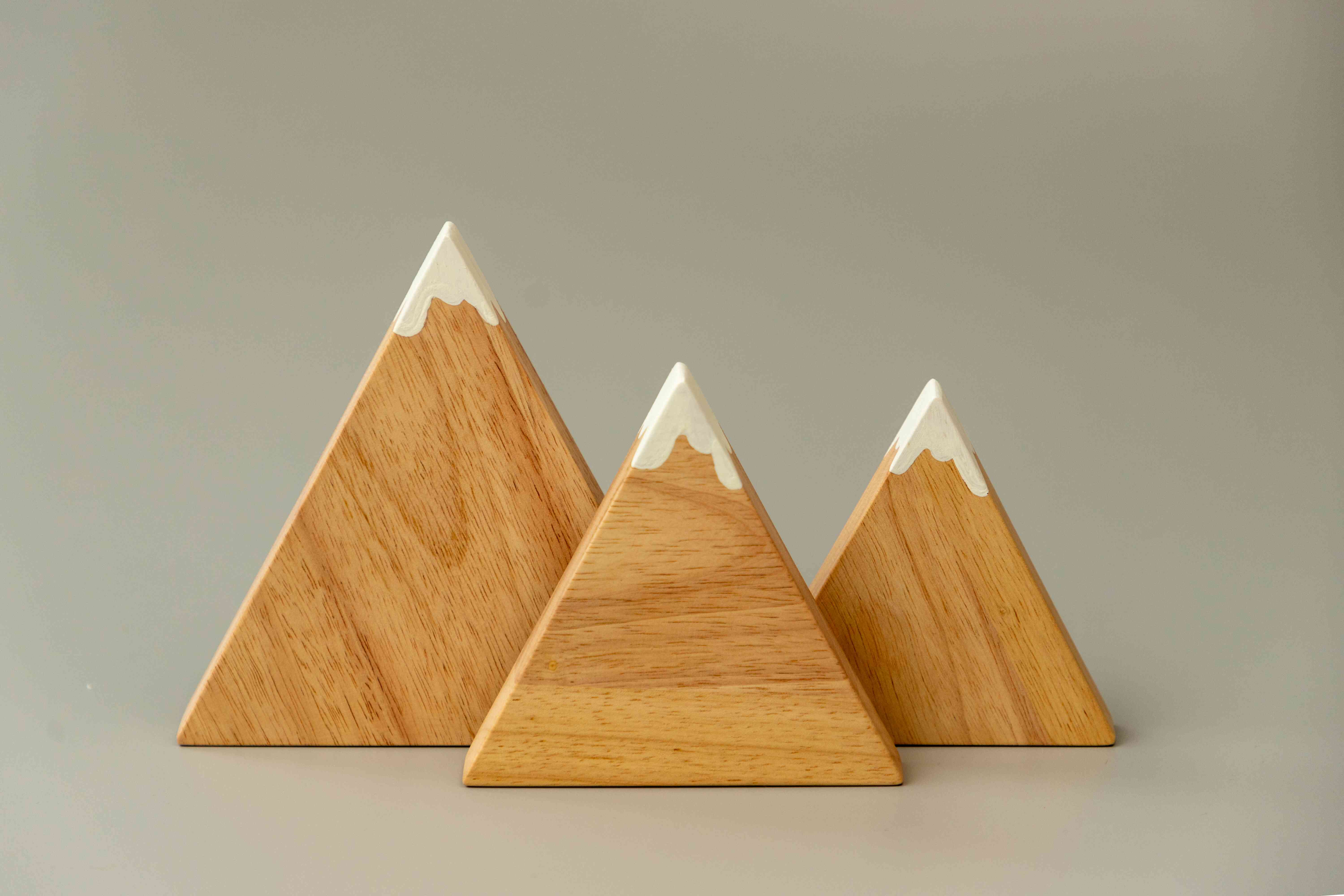 Birch & Bug Snowy Peak Mountains Set of 3 - Wooden Toys