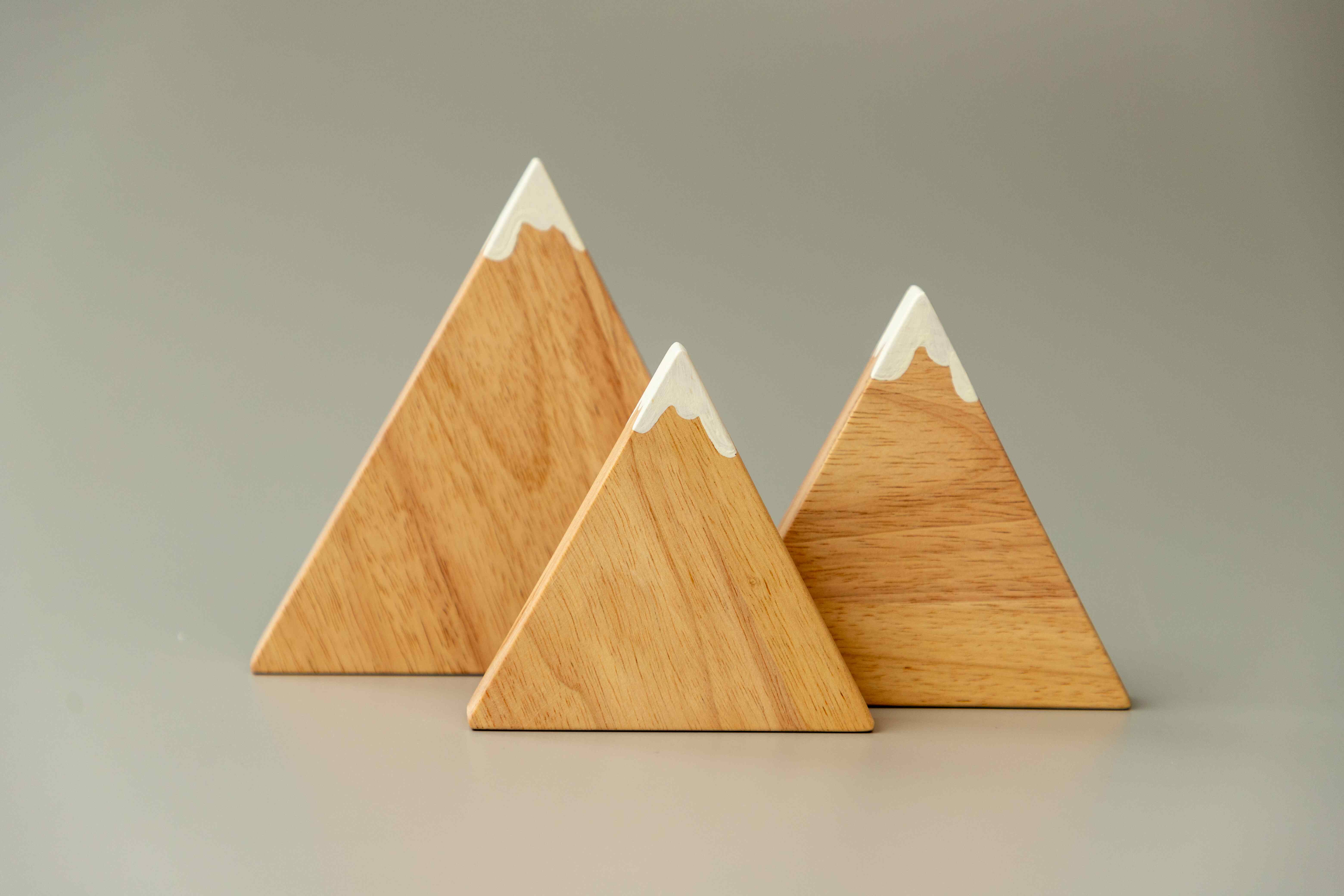 Birch & Bug Snowy Peak Mountains Set of 3 - Wooden Toys