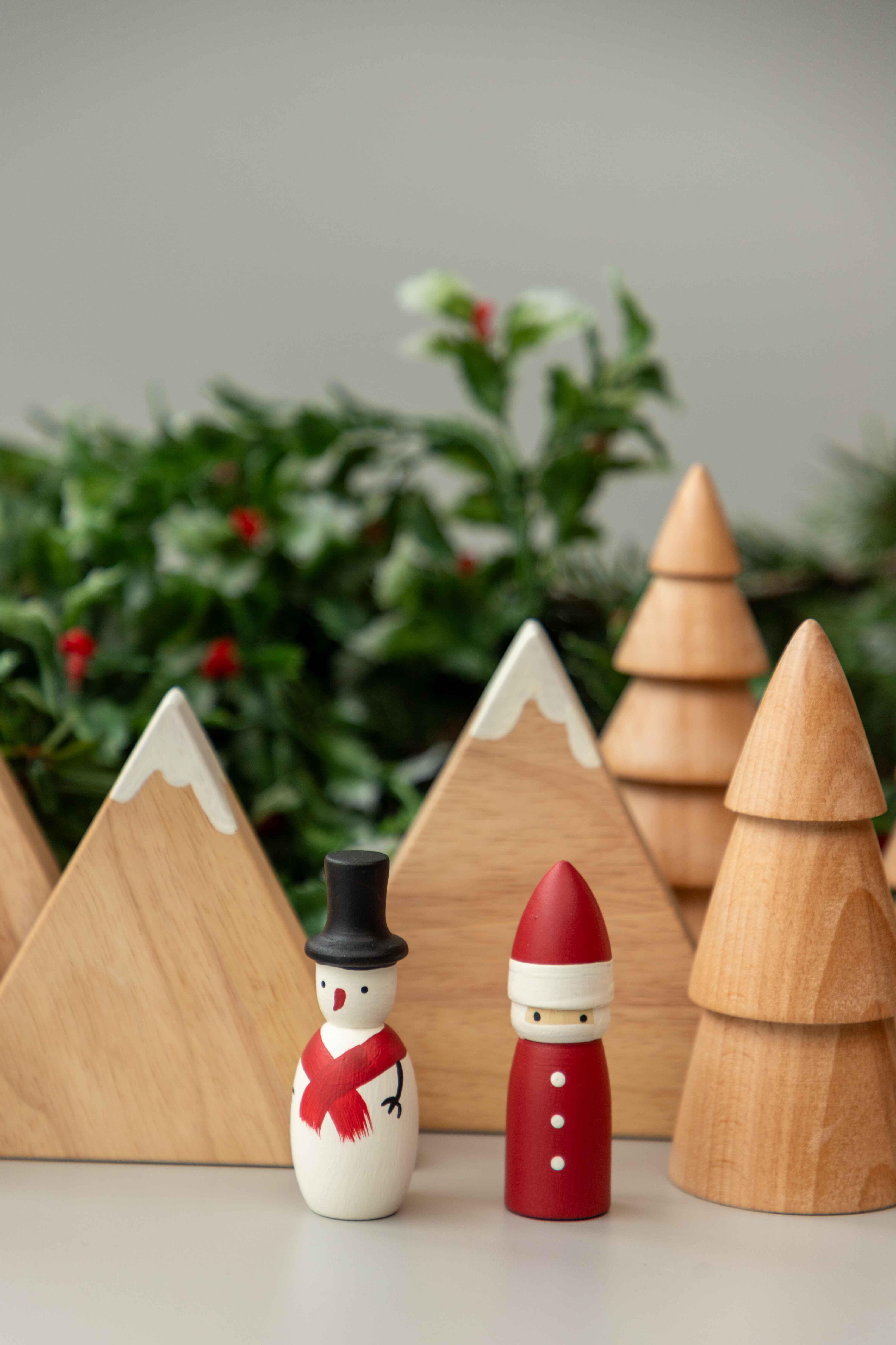 Birch & Bug Snowy Peak Mountains Set of 3 - Wooden Toys