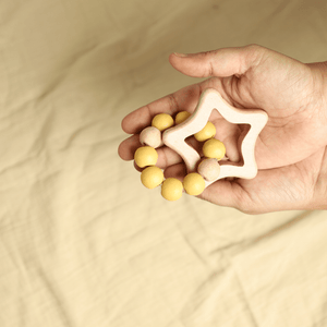Birch & Bug Star Teether with Beads - Wooden Toy