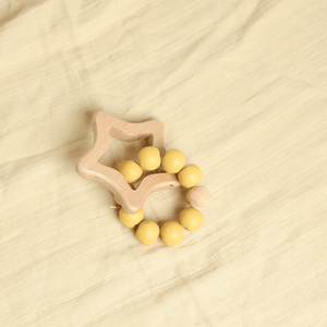 Birch & Bug Star Teether with Beads - Wooden Toy