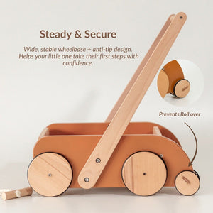 Birch & Bug SteadyStep Wooden Walker with Treasure Basket - Push & Pull Toys