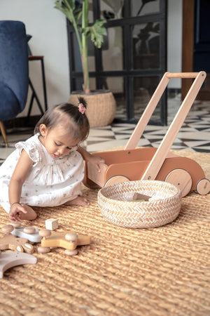 Birch & Bug SteadyStep Wooden Walker with Treasure Basket - Push & Pull Toys
