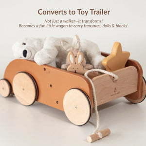 Birch & Bug SteadyStep Wooden Walker with Treasure Basket - Push & Pull Toys