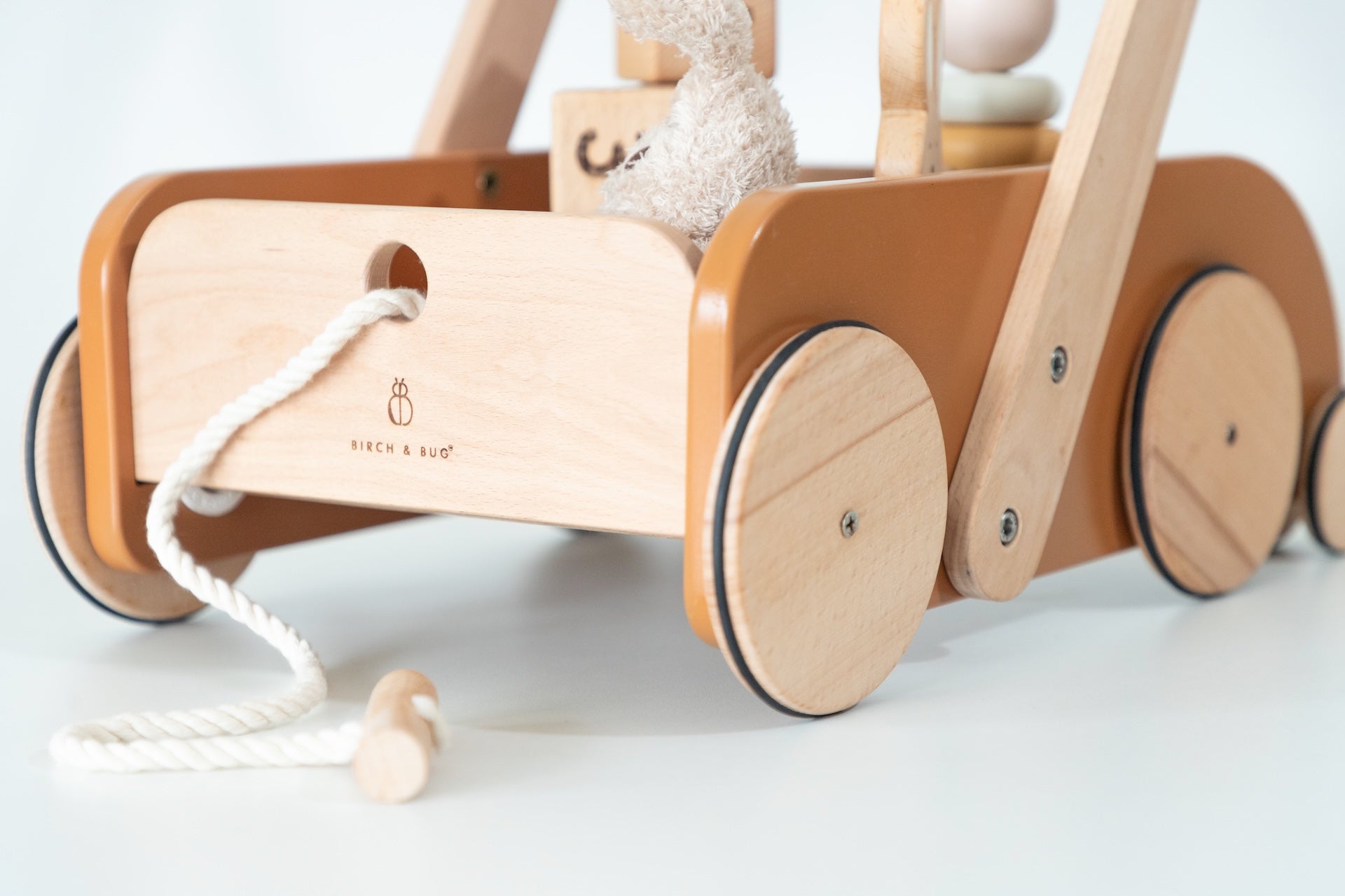 Birch & Bug SteadyStep Wooden Walker with Treasure Basket - Push & Pull Toys