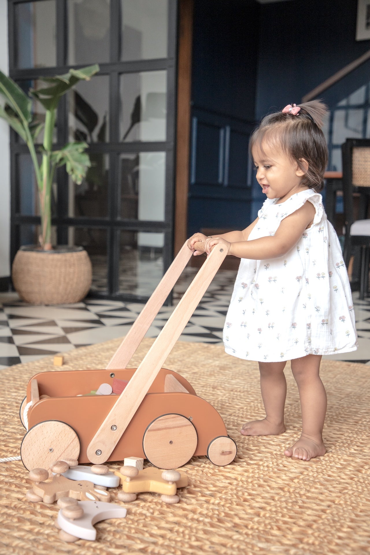 Birch & Bug SteadyStep Wooden Walker with Treasure Basket - Push & Pull Toys