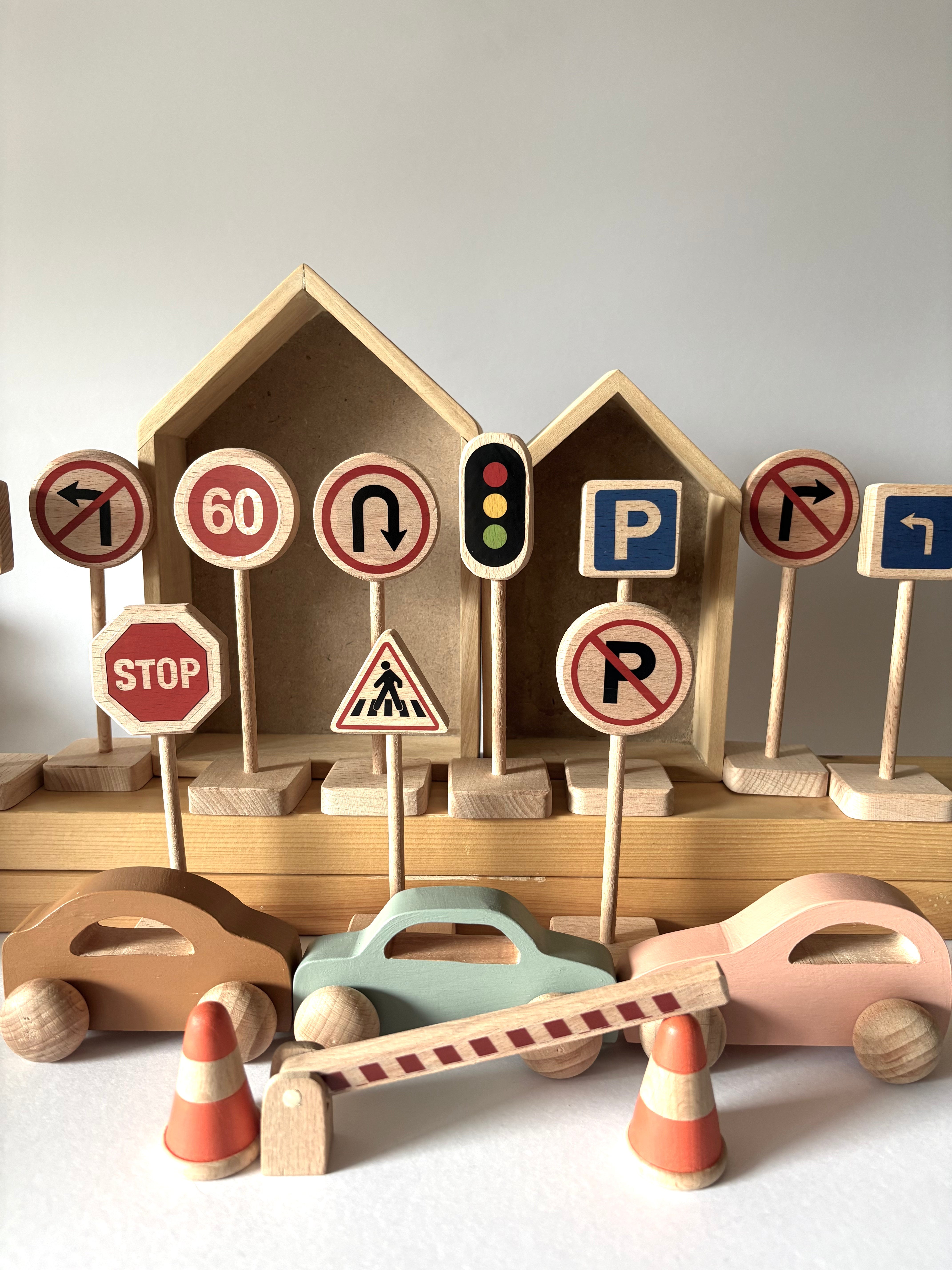 Birch & Bug Traffic Signs - Set of 14 - Wooden Vehicles