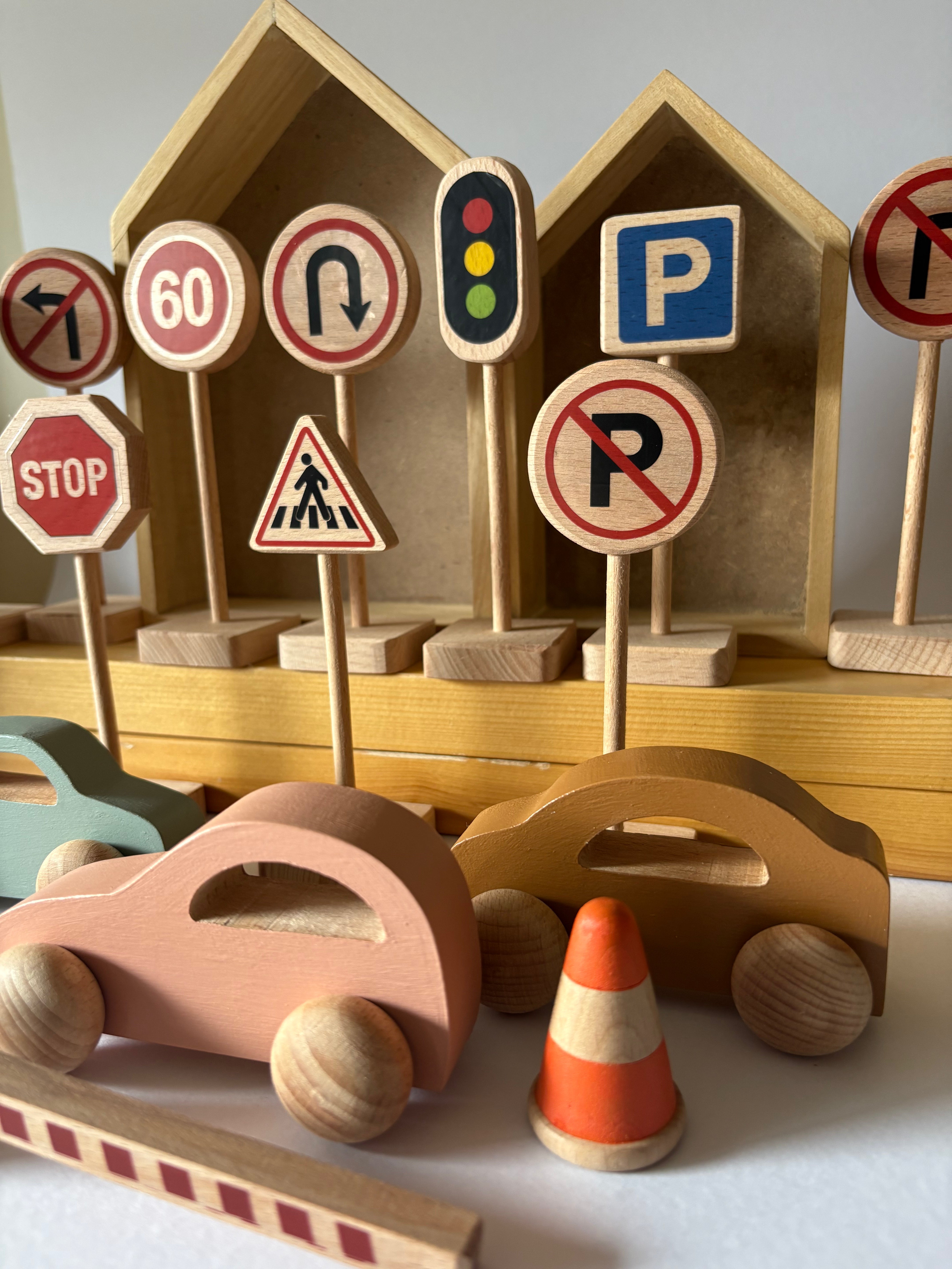 Birch & Bug Traffic Signs - Set of 14 - Wooden Vehicles