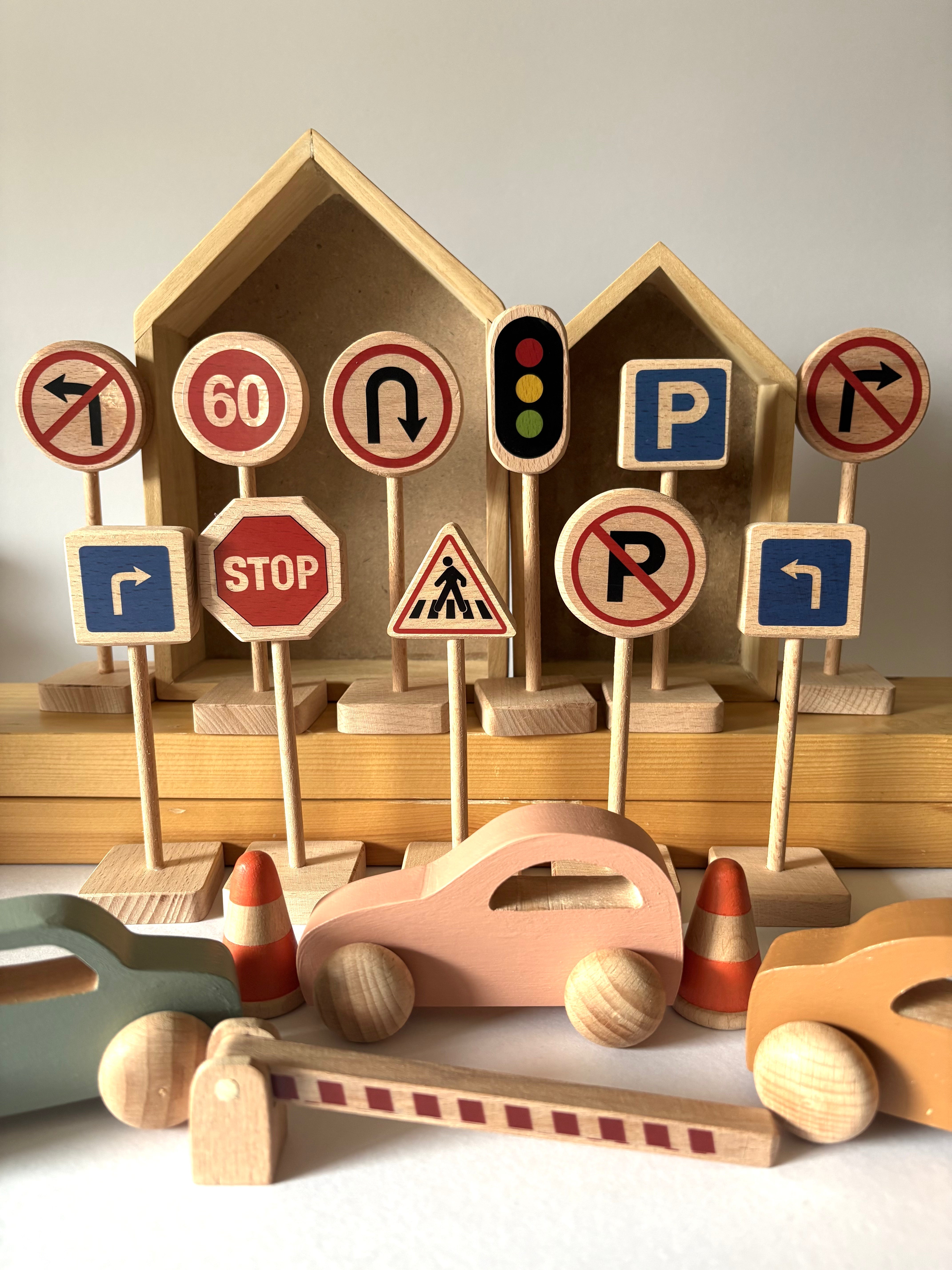 Birch & Bug Traffic Signs - Set of 14 - Wooden Vehicles
