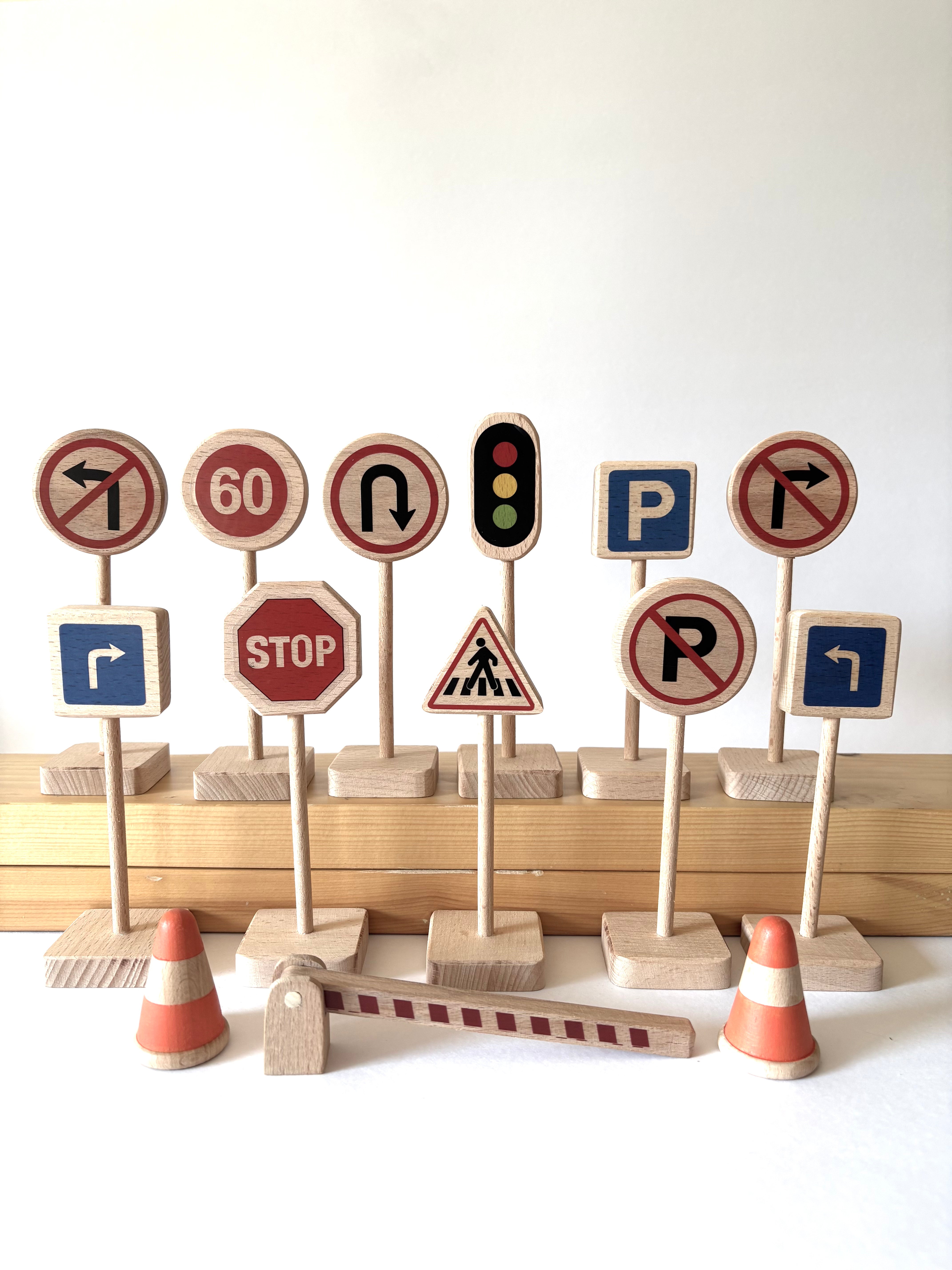 Birch & Bug Traffic Signs - Set of 14 - Wooden Vehicles