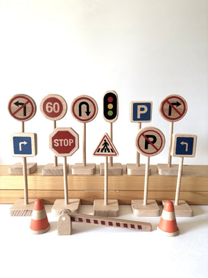 Birch & Bug Traffic Signs - Set of 14 - Wooden Vehicles