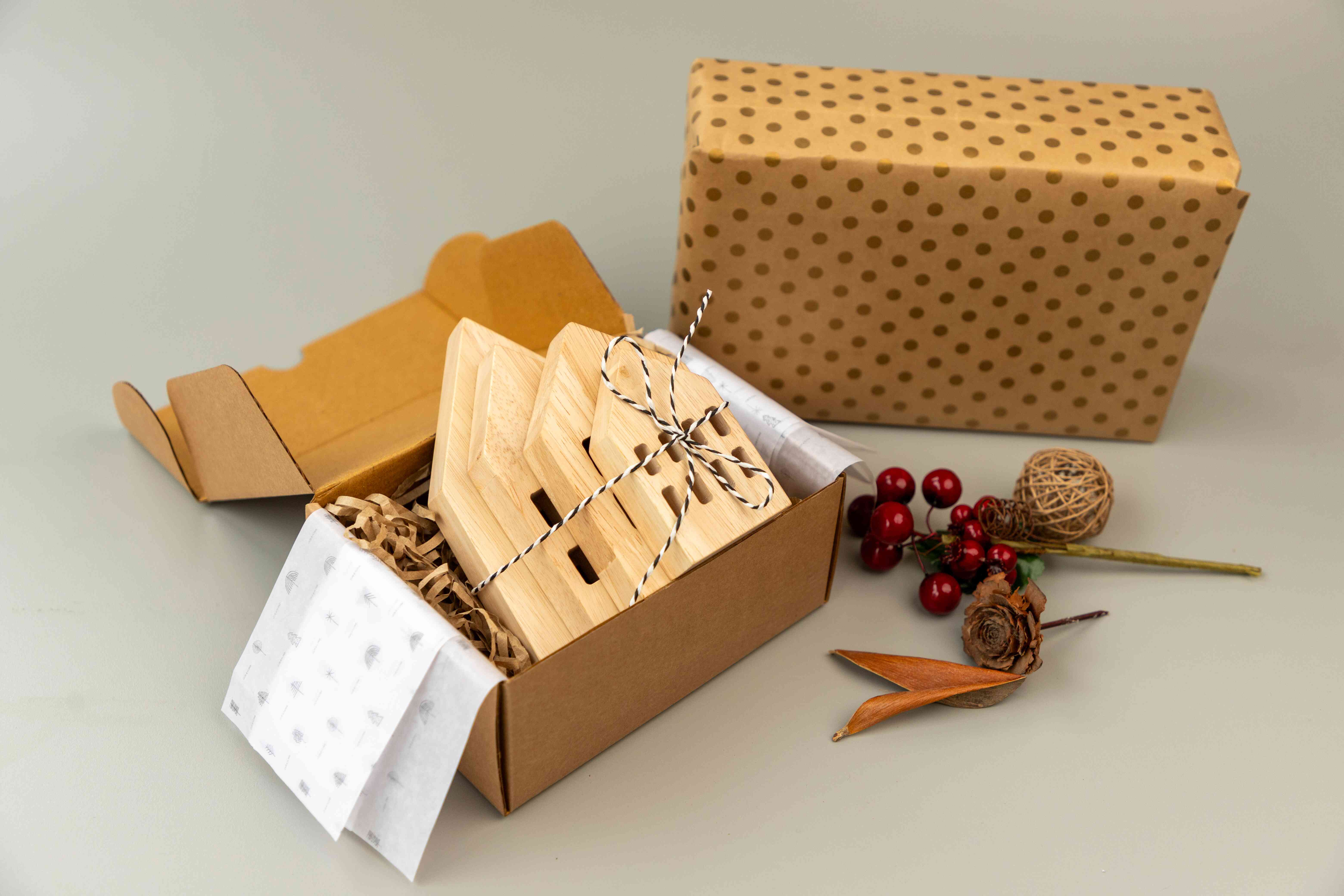 Birch & Bug Winter Village Houses Set of 4 - Wooden Toys