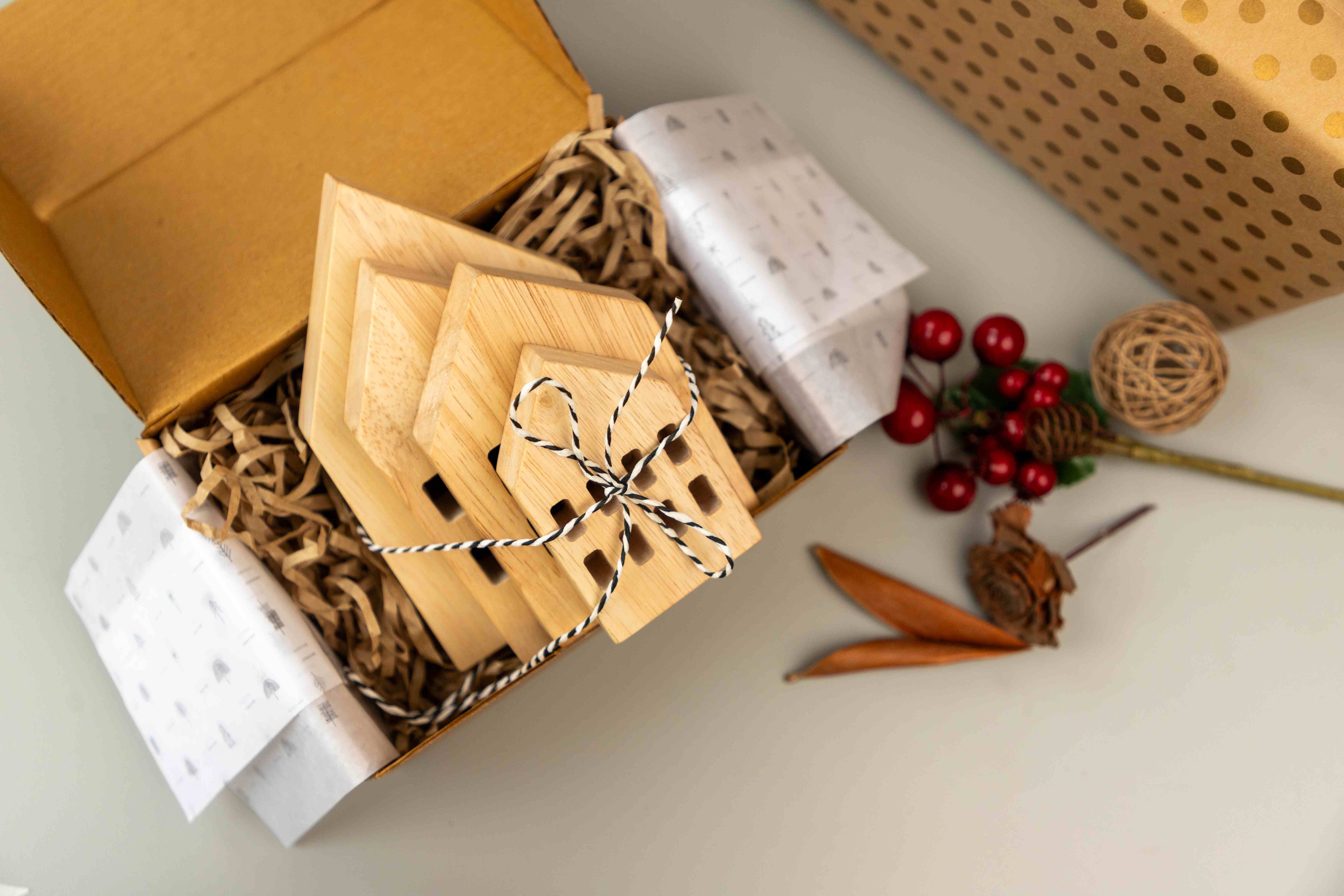 Birch & Bug Winter Village Houses Set of 4 - Wooden Toys