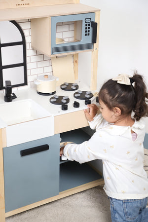 Birch & Bug WonderKitchen – Premium Wooden Play Kitchen - Pretend & Play Toys