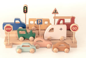 Birch & Bug Zoomie Car - Duck egg Blue - Wooden Animal