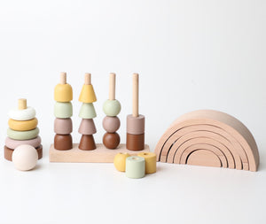 Birch Little Bloom Stacker Set Meadow | The Mom Store - Wooden Toys