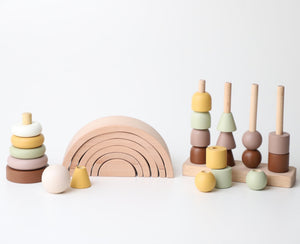 Birch Little Bloom Stacker Set Meadow | The Mom Store - Wooden Toys
