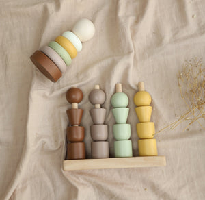 Birch Little Bloom Stacker Set Meadow | The Mom Store - Wooden Toys