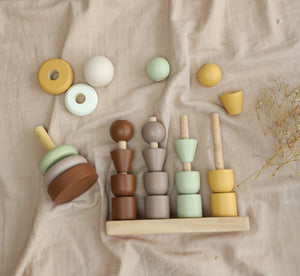 Birch Little Bloom Stacker Set Meadow | The Mom Store - Wooden Toys