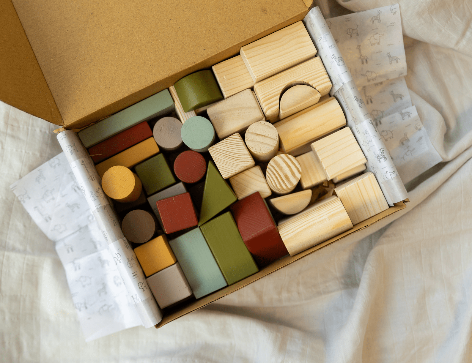 Birch Loose Blocks - Set of 50 pieces - Sorting & Stacking Toys