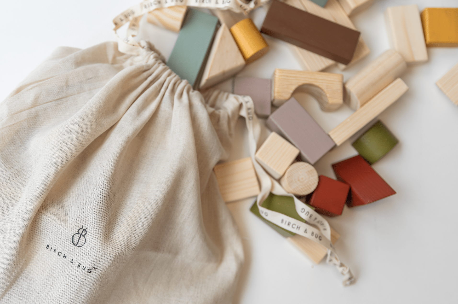 Birch & Bug - Sorting & Stacking Toys - Birch Loose Blocks - Set of 50 pieces - BBLB5001