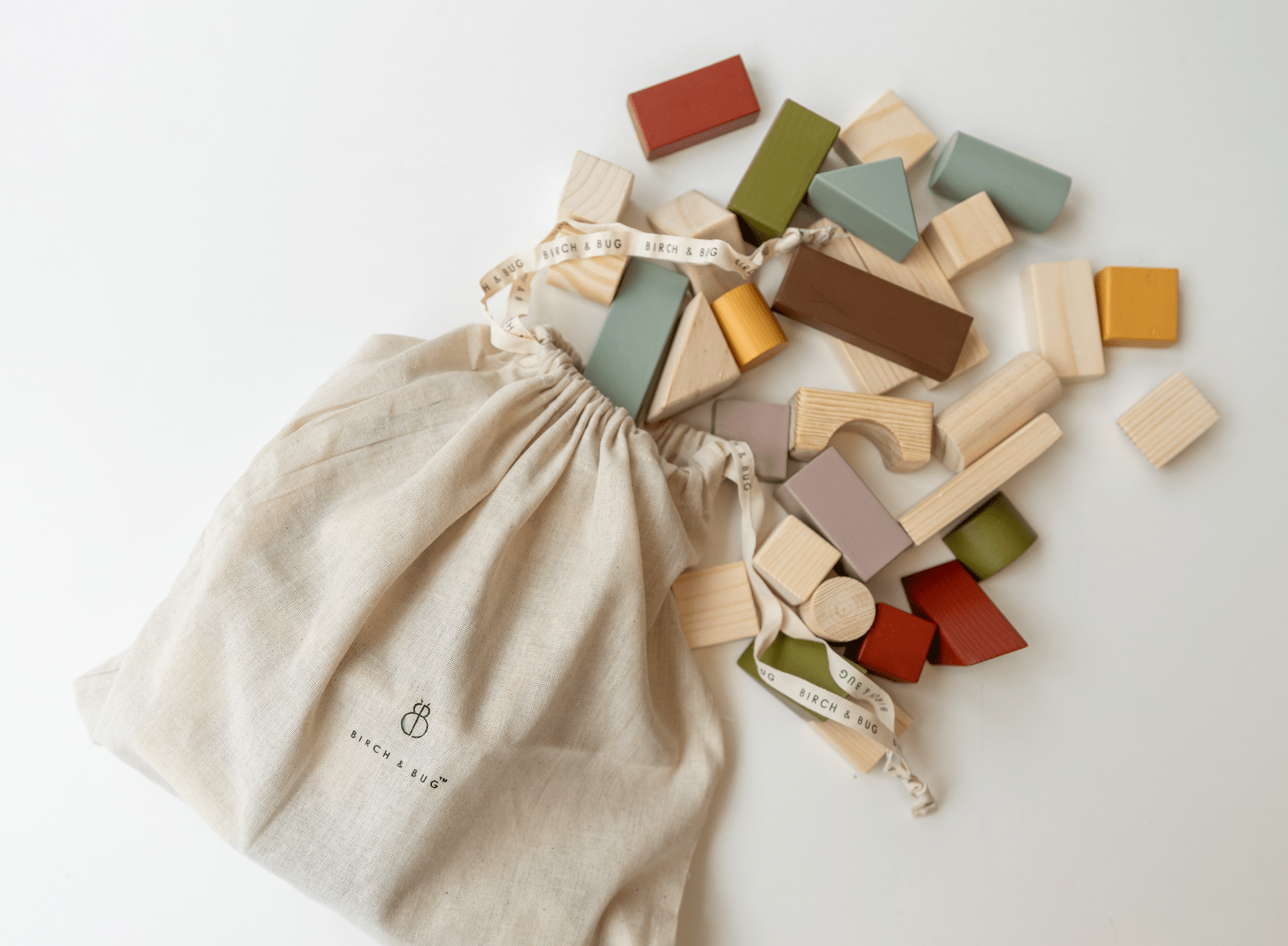 Birch & Bug - Sorting & Stacking Toys - Birch Loose Blocks - Set of 50 pieces - BBLB5001