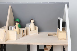 Birch WonderHome with Balcony and garage - 40pcs of furniture included - Pretend Play