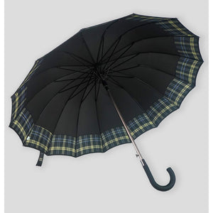 Black Checks Large Canopy Size Umbrella for Adults - Monsoon Wear