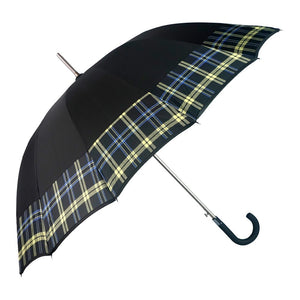 Black Checks Large Canopy Size Umbrella for Adults - Monsoon Wear
