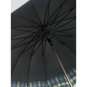 Black Checks Large Canopy Size Umbrella for Adults - Monsoon Wear