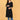 Front view of black maternity and nursing silk kurta with three-quarter sleeves and relaxed silhouette.