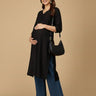 Black Embroidered Maternity and Nursing Silk Kurta - S Maternity Ethnic Wear