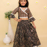 Black Kalamkari Girls Lehenga Set with Dupatta - KES - RA - BKKLM - 0 - 6