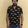 Black Leopard Print Mens Shirt - TWMN-SN-BLE-M