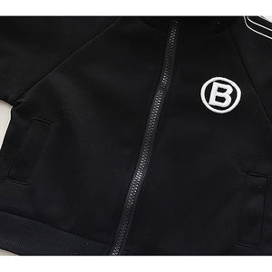 Black Letter B Monogram 3 Pcs Track Suit Set For Toddlers And Kids - 3 - 4 Years Kids Clothing