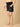 Black Maternity Denim Shorts With Belly Support - MDD - KS - BLAK - S