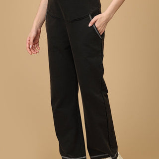 Black Maternity Knit Denims With Belly Support - Light Wash - MDD - AN - GYDN - S