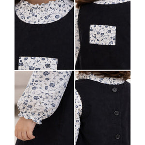 Black Pinafore style 2pcs Casualwear set for Girls - 3 - 4 Years Kids Clothing