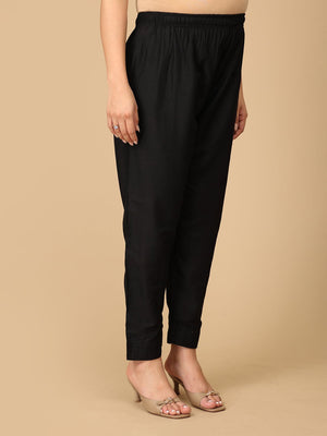 Black Silk Maternity Pants - MBS - SK - BLKSL - S